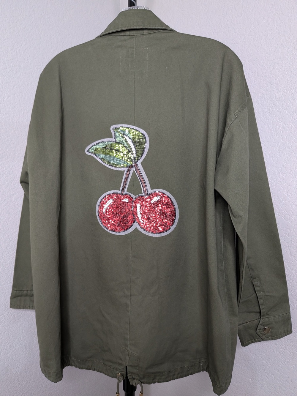Royal Matrix Olive Green Embellished Utility Jacket